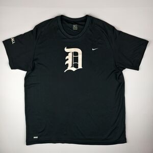 Nike D Logo Black Athletic Tee Detroit Sportswear XXL